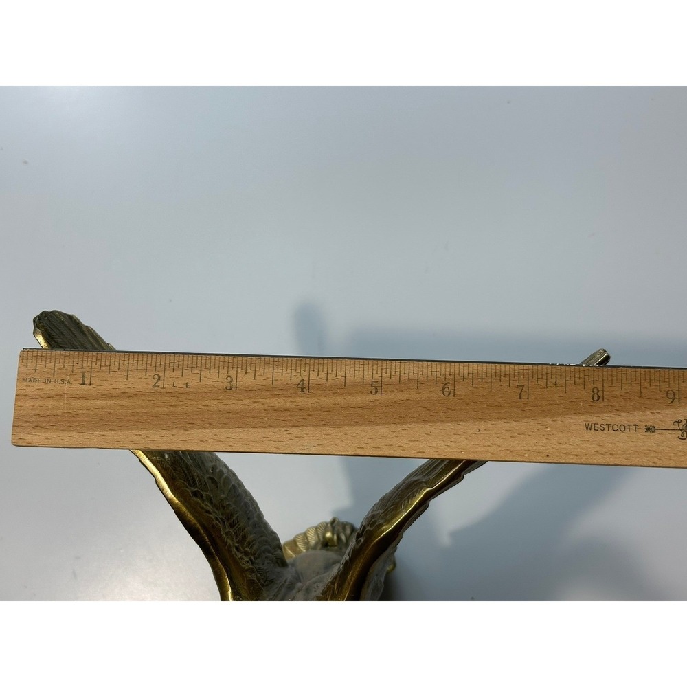 Vintage MCM Heavy Brass Duck Figurine Flying Bird Sculpture Home Decor - Picture 4 of 13